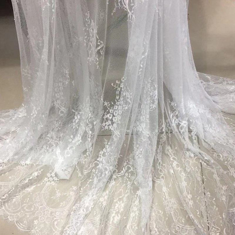 Lace Fabric Eyelash Bridal Nylon for Women's Wear Wholesale Supplier 6